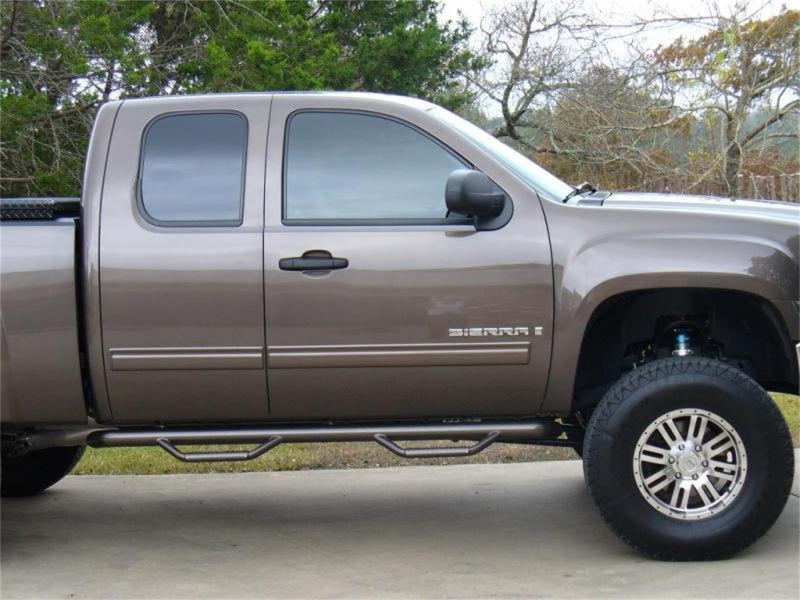 N-Fab Nerf Step 07-13 Chevy-GMC 2500/3500 07-10 1500 Ext. Cab - Gloss Black - Cab Length - 3in - Mammoth Racing -