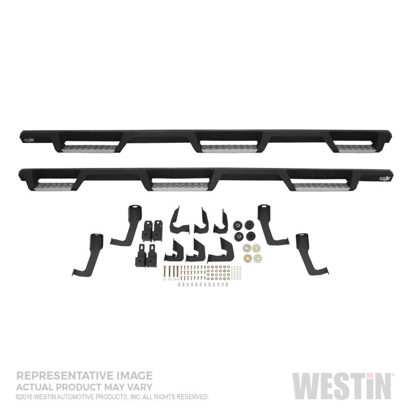 Westin/HDX 10-18 Ram 2500/3500 Crew Cab (8ft Bed) Drop Wheel to Wheel Nerf Step Bars - Txt Black - Mammoth Racing -