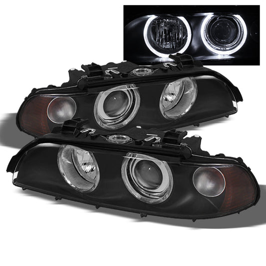 Xtune Bmw E39 5-Series 97-03 Halo Projector Headlights Black PRO-CL-BE3997-G2-BK - Mammoth Racing -