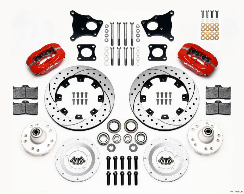 Wilwood Forged Dynalite Front Kit 12.19in Drilled Red AMC 71-76 OE Disc w/o Bendix Brakes - My Store