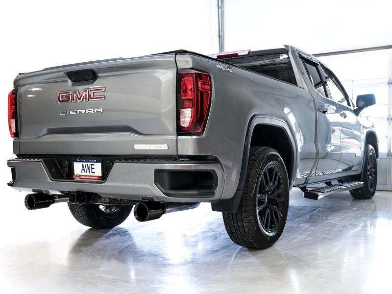 AWE Tuning 4th Gen GM 1500 5.3L 0FG Catback Split Rear Exit (Flat Bumper) - Dual Diamond Tips - Mammoth Racing -