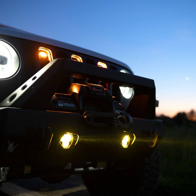 KC HiLiTES Flex ERA 3 Dual Mode SAE Fog Lights - 2-Light Master Kit for Jeep Aftermarket Bumpers - Mammoth Racing -
