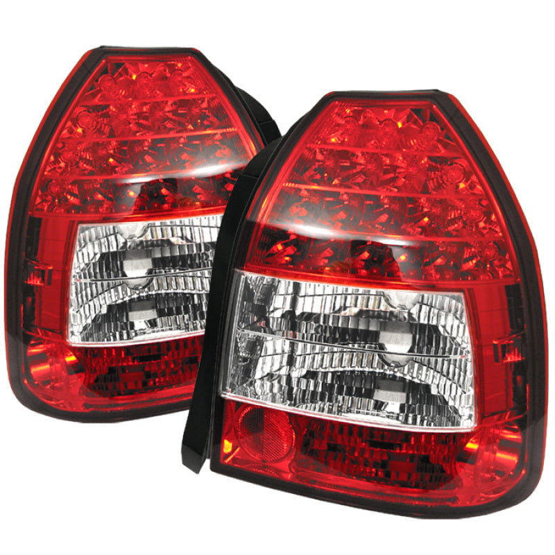 Spyder Honda Civic 96-00 3DR LED Tail Lights Red Clear ALT-YD-HC96-3D-LED-RC - Mammoth Racing -