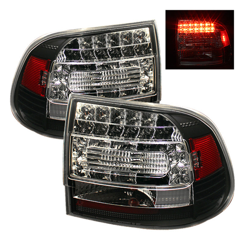 Spyder Porsche Cayenne 03-07 LED Tail Lights Black ALT-YD-PCAY03-LED-BK - Mammoth Racing -