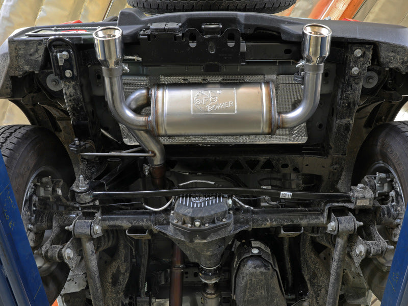 aFe Vulcan 3in 304 SS Axle-Back Exhaust 2021 Ford Bronco L4-2.3L (t)/V6-2.7L (tt) w/ Polished Tips - Mammoth Racing -