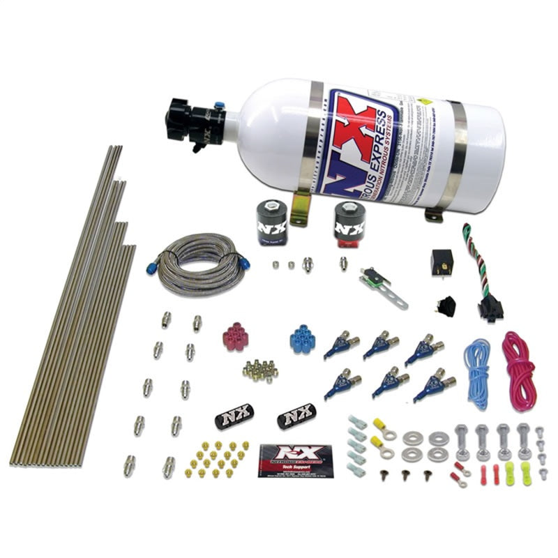 Nitrous Express 6 Cyl Alcohol Nitrous Kit (150-375HP) w/10lb Bottle - My Store