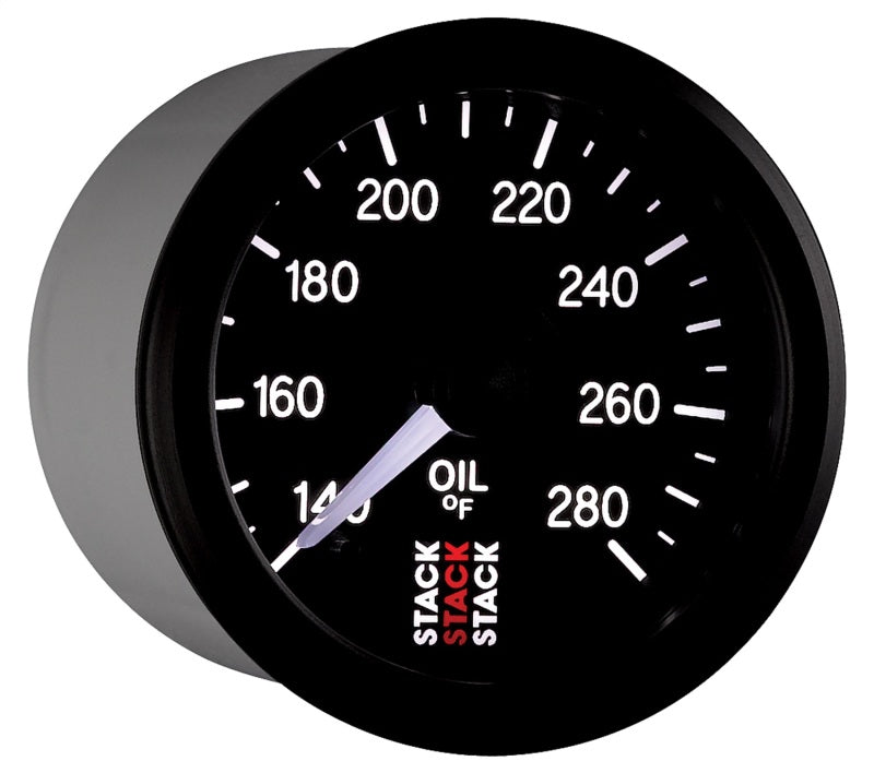 Autometer Stack 52mm 140-280 Deg F 1/8in Nptf Male Pro Stepper Motor Oil Temp Gauge - Black - My Store