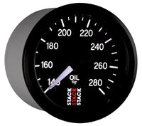 Autometer Stack 52mm 140-280 Deg F 1/8in Nptf Male Pro Stepper Motor Oil Temp Gauge - Black - My Store