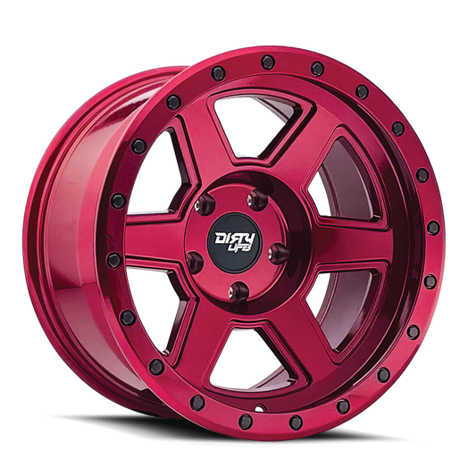 Dirty Life 9315 Compound 17x9 / 6x135 BP / -12mm Offset / 87.1mm Hub Crimson Candy Red Wheel - Mammoth Racing -