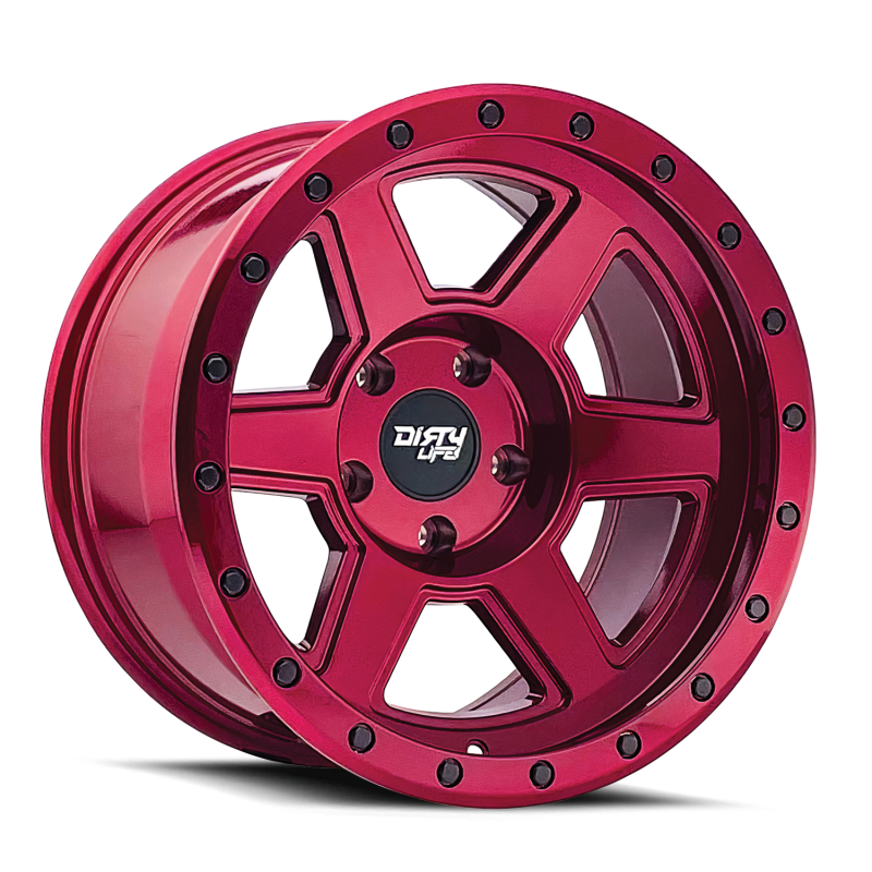 Dirty Life 9315 Compound 17x9 / 5x127 BP / -38mm Offset / 78.1mm Hub Crimson Candy Red Wheel - Mammoth Racing -