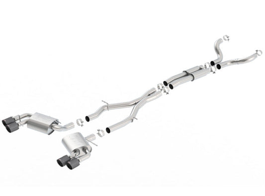 Borla 16-17 Chevy Camaro 6.2L 4in Dual CF Tips w/Black Core Dual Split Exit ATAK Catback Exhaust - My Store