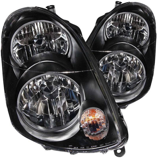 ANZO 2003-2004 Infiniti G35 Crystal Headlights Black - My Store