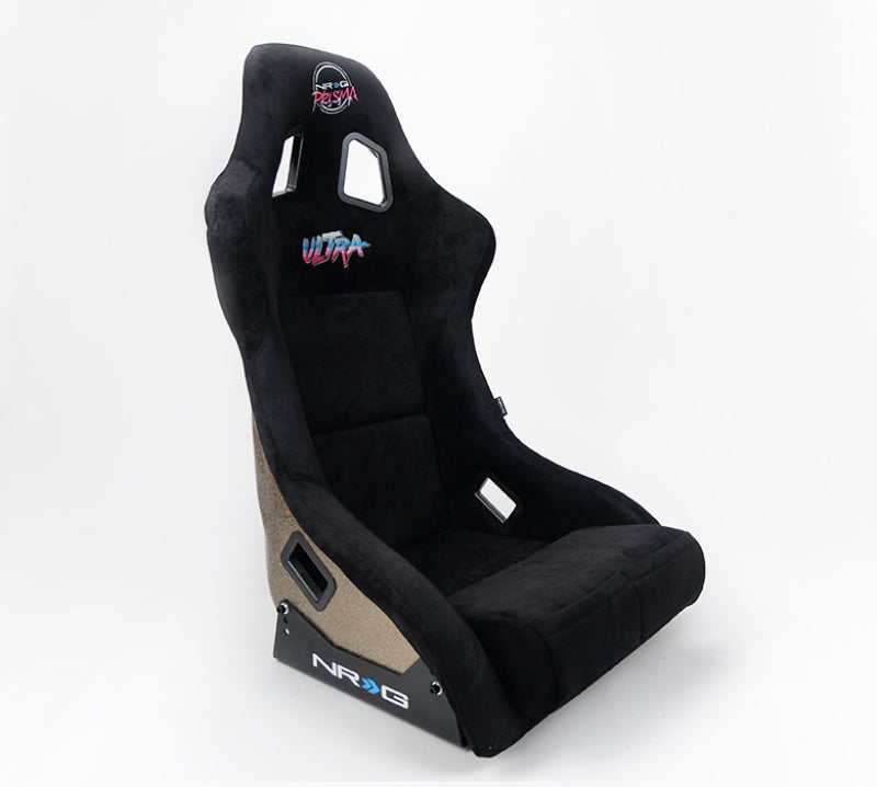 NRG FRP Bucket Seat ULTRA Edition - Large (Black Alcantara/Gold Glitter Back) - My Store
