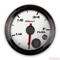 Holley EFI 553-133w Holley EFI Fuel Level Gauge Standard 2 1/16 in. Programmable White Face Black Bezel Holley EFI Fuel Level Gauge - My Store