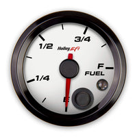Holley EFI 553-133w Holley EFI Fuel Level Gauge Standard 2 1/16 in. Programmable White Face Black Bezel Holley EFI Fuel Level Gauge - My Store