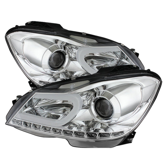 Spyder Mercedes Benz W204 C-Class 12-13 Projector Halogen Model- DRL Chrm PRO-YD-MBW20412-DRL-C - Mammoth Racing -