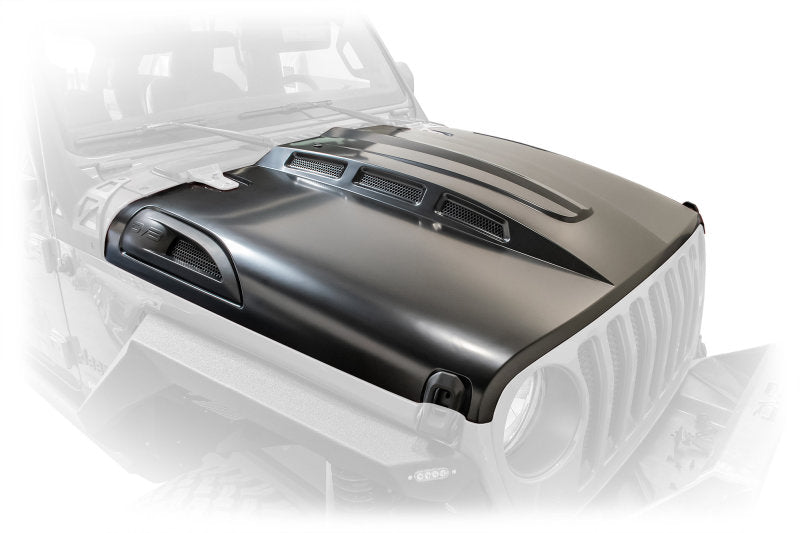 DV8 Offroad 18+ Jeep JL Heat Dispersion Hood - Primer Black - Mammoth Racing -