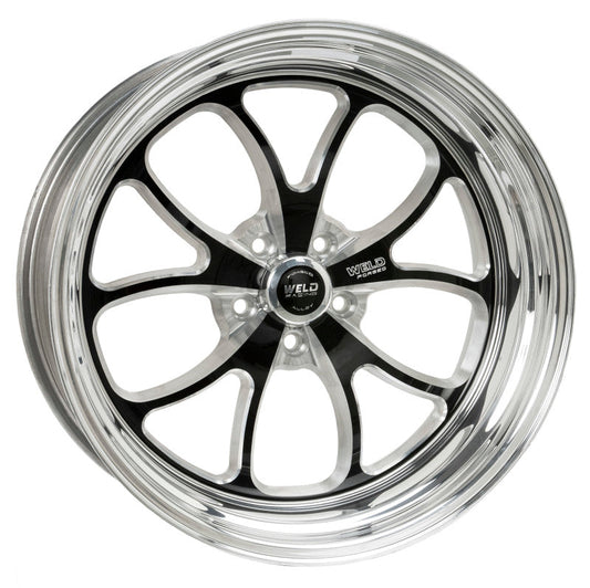 Weld S76 20x8 / 5x4.5 BP / 5.3in. BS Black Wheel (High Pad) - Non-Beadlock - Mammoth Racing -