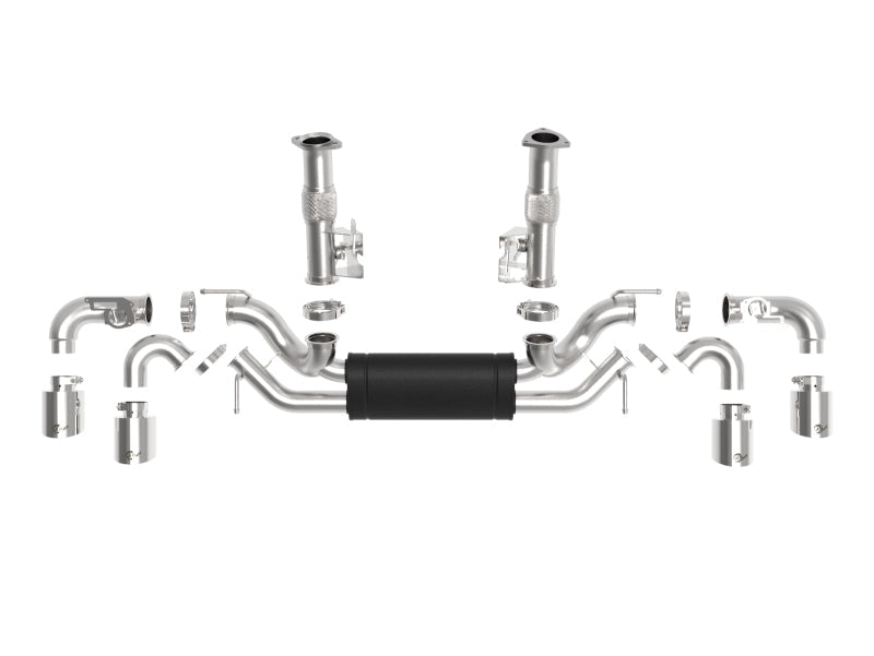 aFe MACH Force-Xp 3in to 2-1/2in 304SS Cat-Back 2020 Chevy Corvette (C8) 6.2L - Polished Tip - Mammoth Racing -