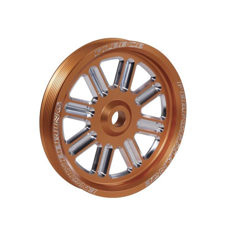 Fleece Performance Dodge Cummins Dual Pump Spoke Pulley (For Use w/ FPE Dual Pump Bracket) Orange - Mammoth Racing -