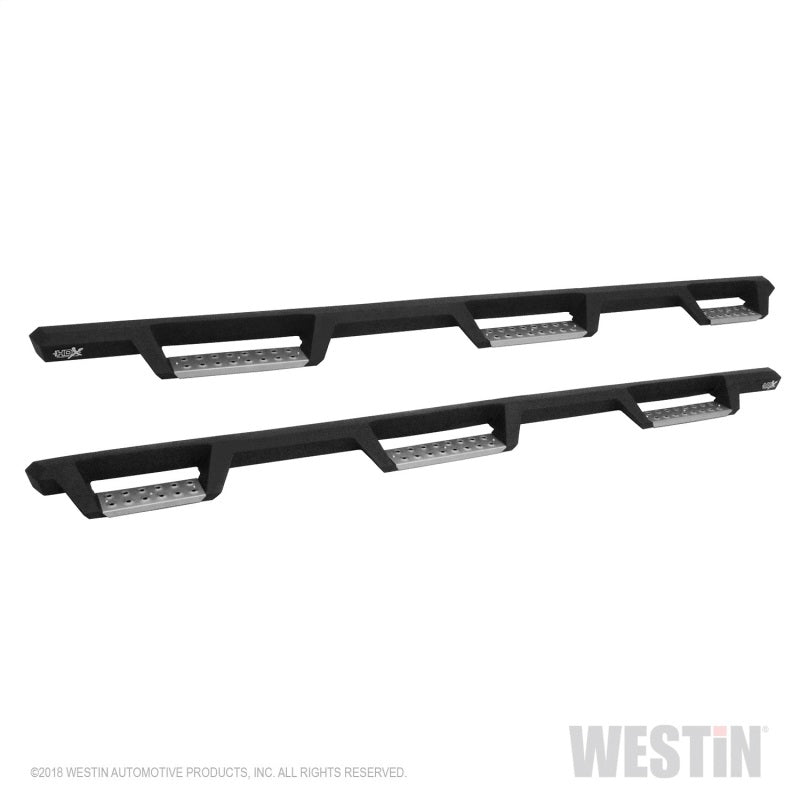 Westin/HDX 99-16 Ford F-250/350 Crew Cab (6.75ft Bed) Stainless Drop Nerf Step Bars - Textured Black - Mammoth Racing -
