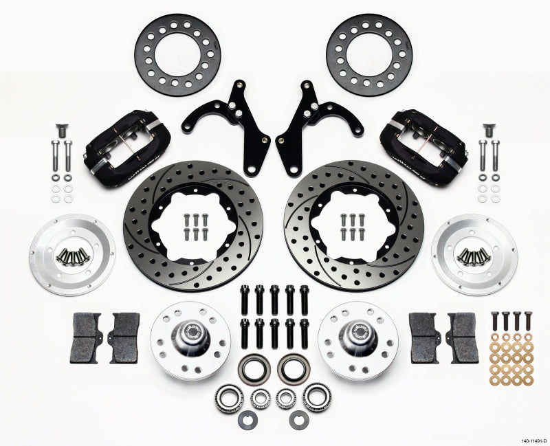 Wilwood Forged Dynalite Front Kit 11.00in Drilled 55-57 Chevy - Mammoth Racing -