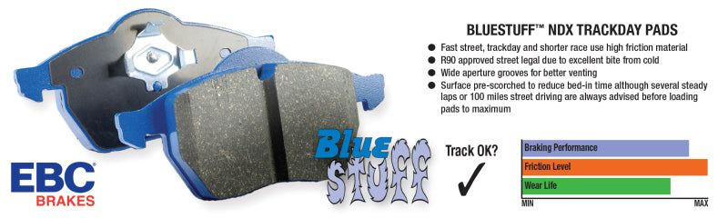 EBC 09-12 Porsche Boxster (Cast Iron Rotors only) 2.9 Bluestuff Rear Brake Pads - My Store