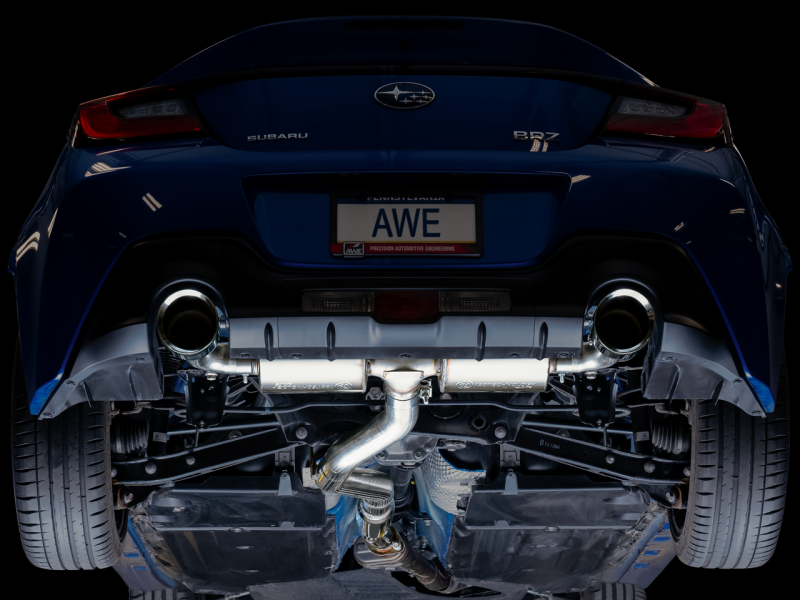 AWE Subaru BRZ/ Toyota GR86/ Toyota 86 Touring Edition Cat-Back Exhaust- Chrome Silver Tips - Mammoth Racing -