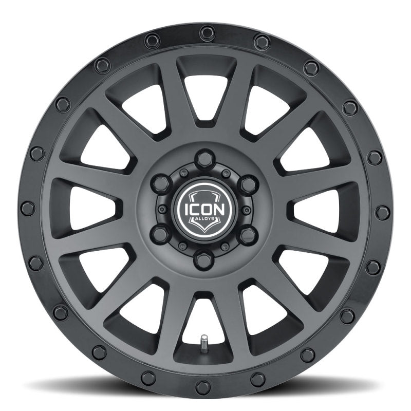 Icon Compression 17x8.5 5x150 25mm Offset 5.75in BS 110.1mm Bore Double Black Wheel - Mammoth Racing -