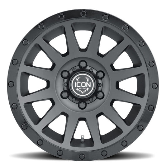 Icon Compression 18x9 6x5.5 25mm Offset 6in BS 95.1mm Bore Double Black Wheel