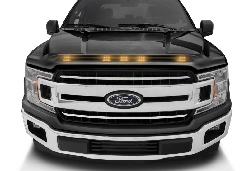 AVS 2016-2018 Ford F-150 Aeroskin LightShield Color Hood Protector, Shadow Black - Mammoth Racing -