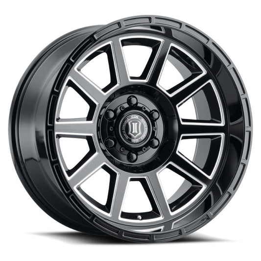 Icon Recoil 20x10 5x5 -24mm Offset 4.5in BS Gloss Black Milled Spokes Wheel - Mammoth Racing -