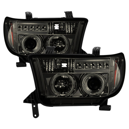 Spyder Toyota Tundra 07-13 Projector Headlights LED Halo LED Smke PRO-YD-TTU07-HL-SM - Mammoth Racing -