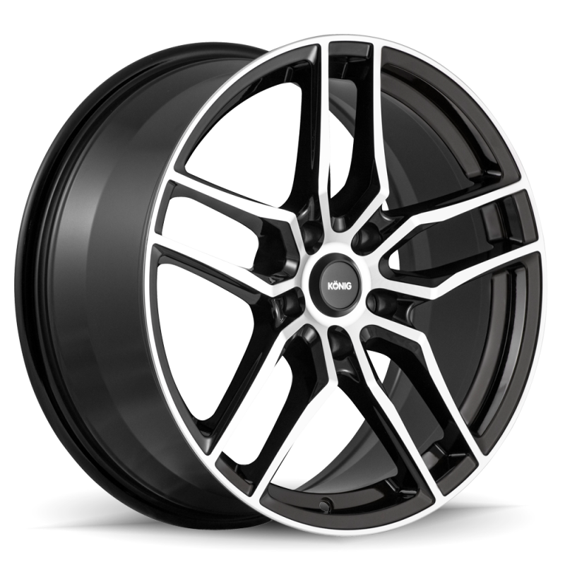 Konig Intention 16x7.5 5x112 Et45 Gloss Black / Machine Face - Mammoth Racing -
