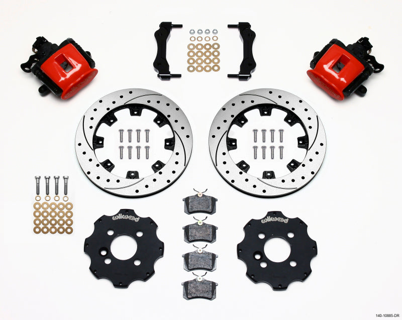 Wilwood Combination Parking Brake Rear Kit 11.75in Drilled Red Mini Cooper - Mammoth Racing -