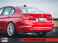 AWE Tuning BMW F3X N20/N26 328i/428i Touring Edition Exhaust Quad Outlet - 80mm Chrome Silver Tips - My Store