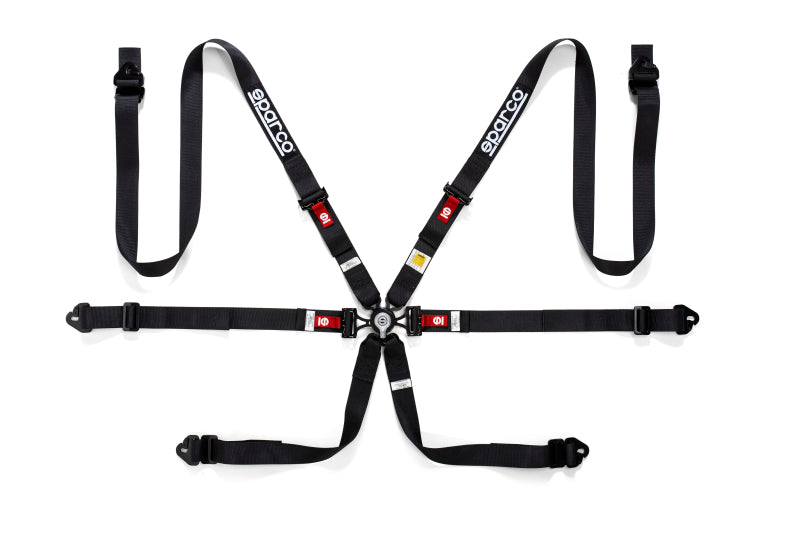 Sparco Belt PD 6 Point 2in Black Harness - My Store