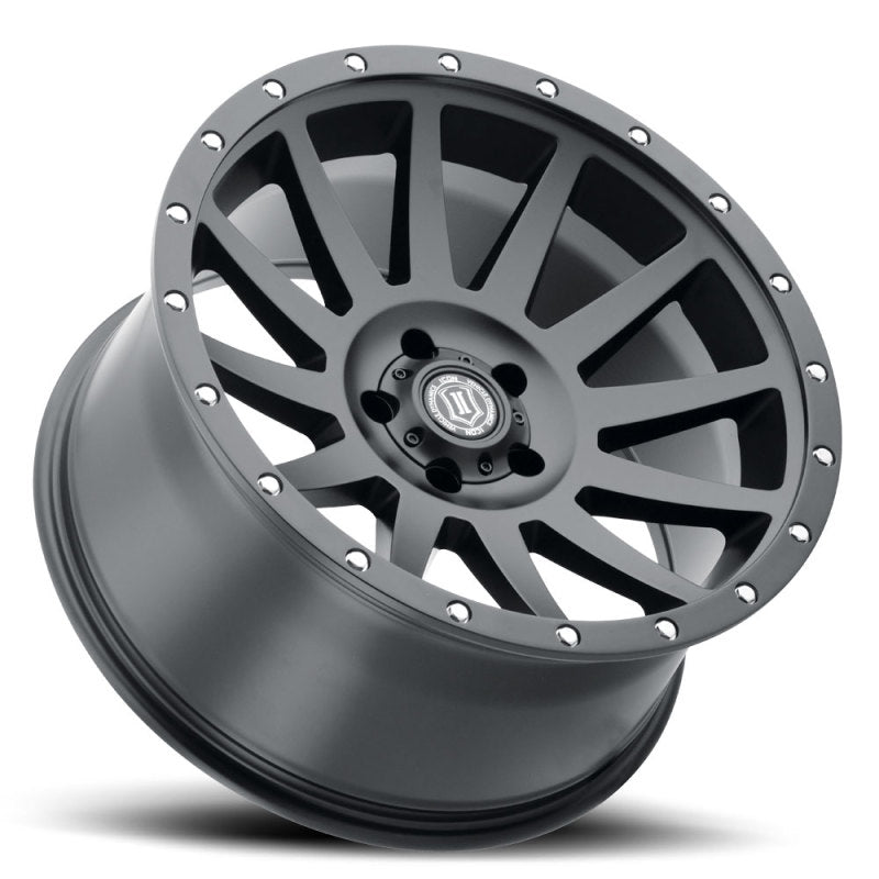 Icon Compression 20x10 6x135 -19mm Offset 4.75inBS Satin Black Wheel - Mammoth Racing -