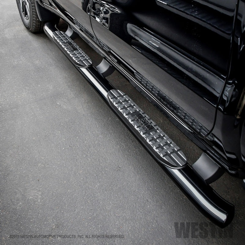 Westin 19-20 Chevrolet/GMC Silverado/Sierra 1500 Double Cab PRO TRAXX 4 Oval Nerf Step Bars - Black - Mammoth Racing -