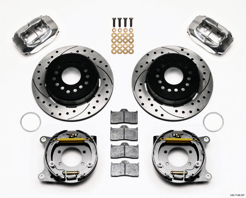 Wilwood Forged Dynalite P/S P-B Kit Drilled Polished Ford 8.8 w/2.5in Offset-5 Lug - My Store