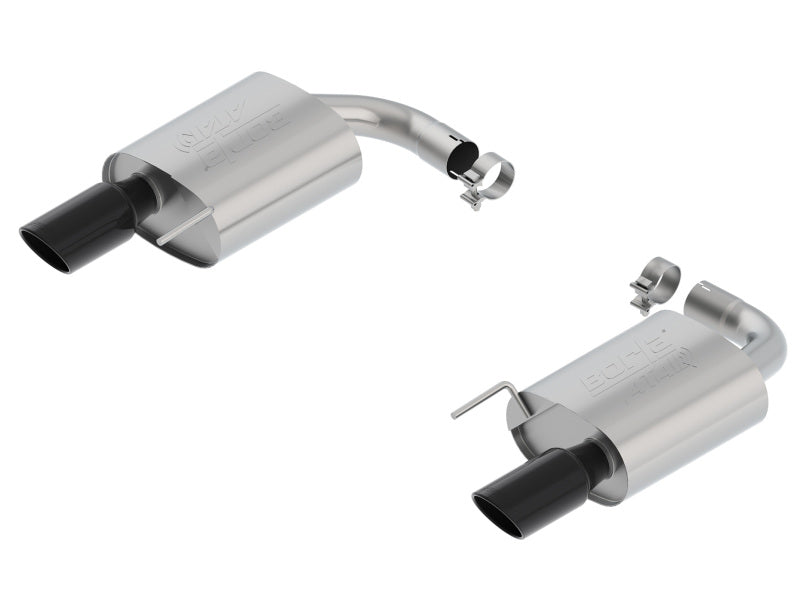 Borla Atak S Rear Section 15-17 Ford Mustang GT 5.0L V8 MT/AT 2.5in pipe 4in tip (Black Chrome) - My Store
