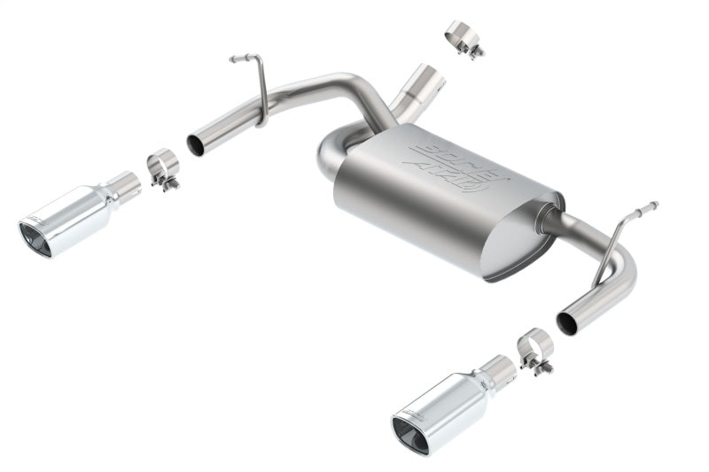 Borla 12-14 Jeep Wrangler JK 2Dr & 4Dr Rear Section ATAK Single Sqaure Rolled Angle-Cut Exit Exhaust - My Store