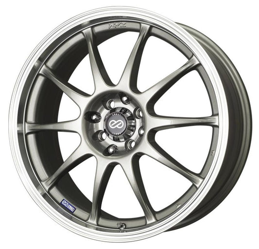 Enkei J10 18x7.5 4x100/108 42mm Offset 72.62mm Bore Dia Silver w/ Machined Lip Wheel - Mammoth Racing -