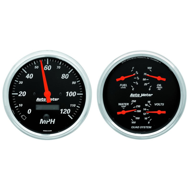 Autometer Designer 5in In-Dash Kit Box- Speedo & Elec Oil Press, H2O Temp, Volt, Fuel - My Store
