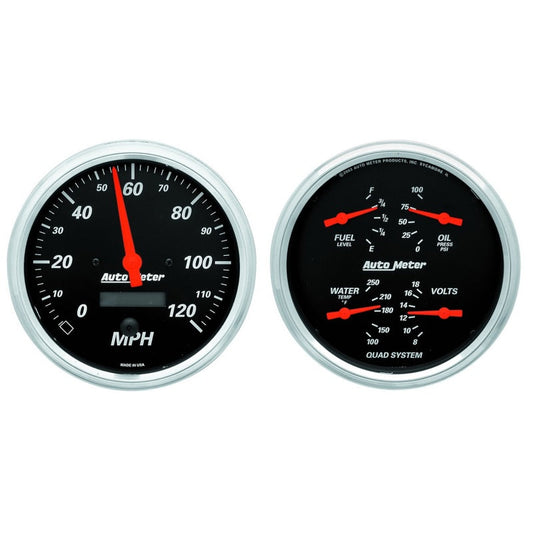 Autometer Designer 5in In-Dash Kit Box- Speedo & Elec Oil Press, H2O Temp, Volt, Fuel - My Store