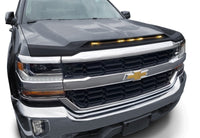 AVS 2016-2018 Chevy Silverado 1500 Aeroskin Low Profile Hood Shield w/ Lights - Black - Mammoth Racing -