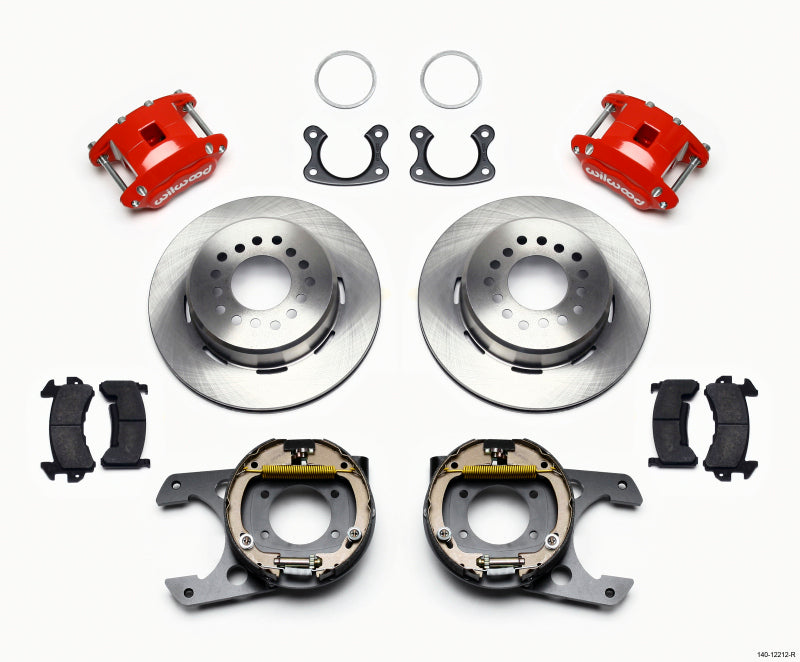 Wilwood D154 P/S Park Brake Kit Red Small Ford 2.50in Offset - Mammoth Racing -