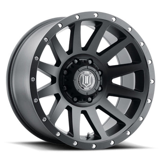 Icon Compression 20x10 8x6.5 -19mm Offset 4.75in BS 121.4mm Bore Satin Black Wheel - Mammoth Racing -