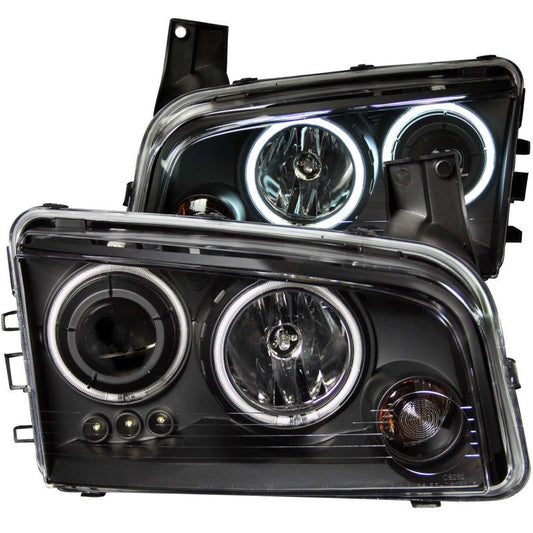 ANZO 2006-2010 Dodge Charger Projector Headlights w/ Halo Chrome (CCFL) - Mammoth Racing -