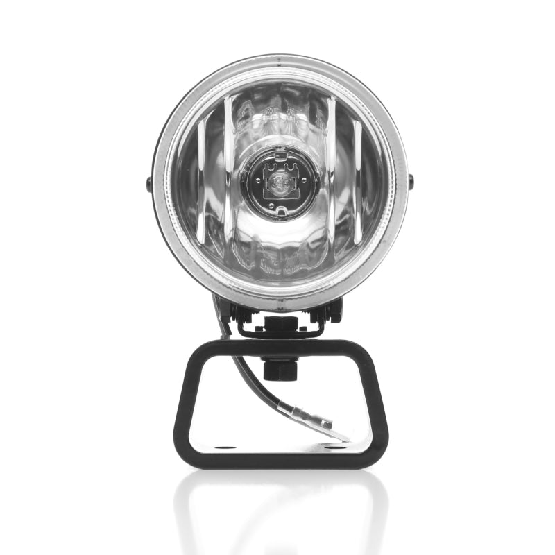 KC HiLiTES Rally 400 4in. Round Halogen Light 55w Spread Beam (Pair Pack System) - Black - Mammoth Racing -